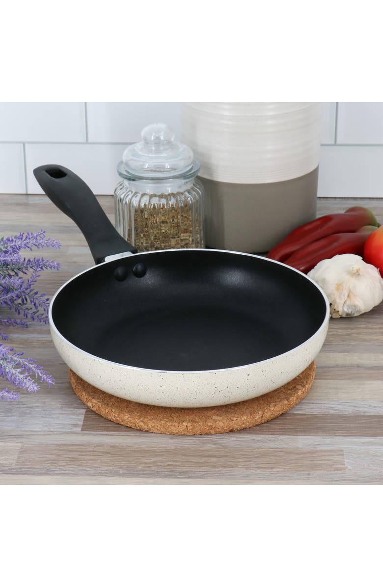 OSTER Clairborne 8 Inch Round Nonstick Aluminum Frying Pan, Alternate, color, White