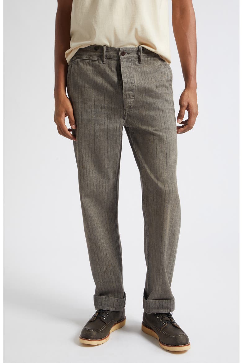 Stanton Stripe Cotton Twill Chinos, Main, color, GREY HERRINGBONE