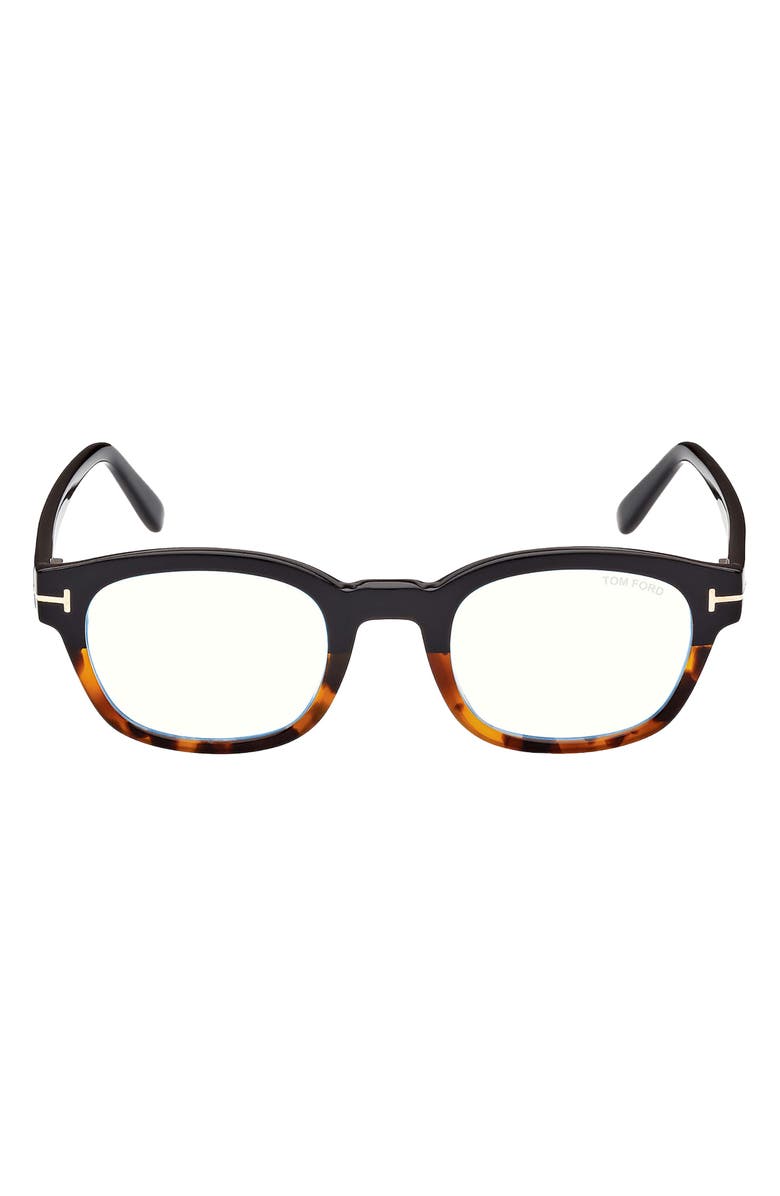 TOM FORD 49mm Square Blue Light Blocking Glasses, Main, color,