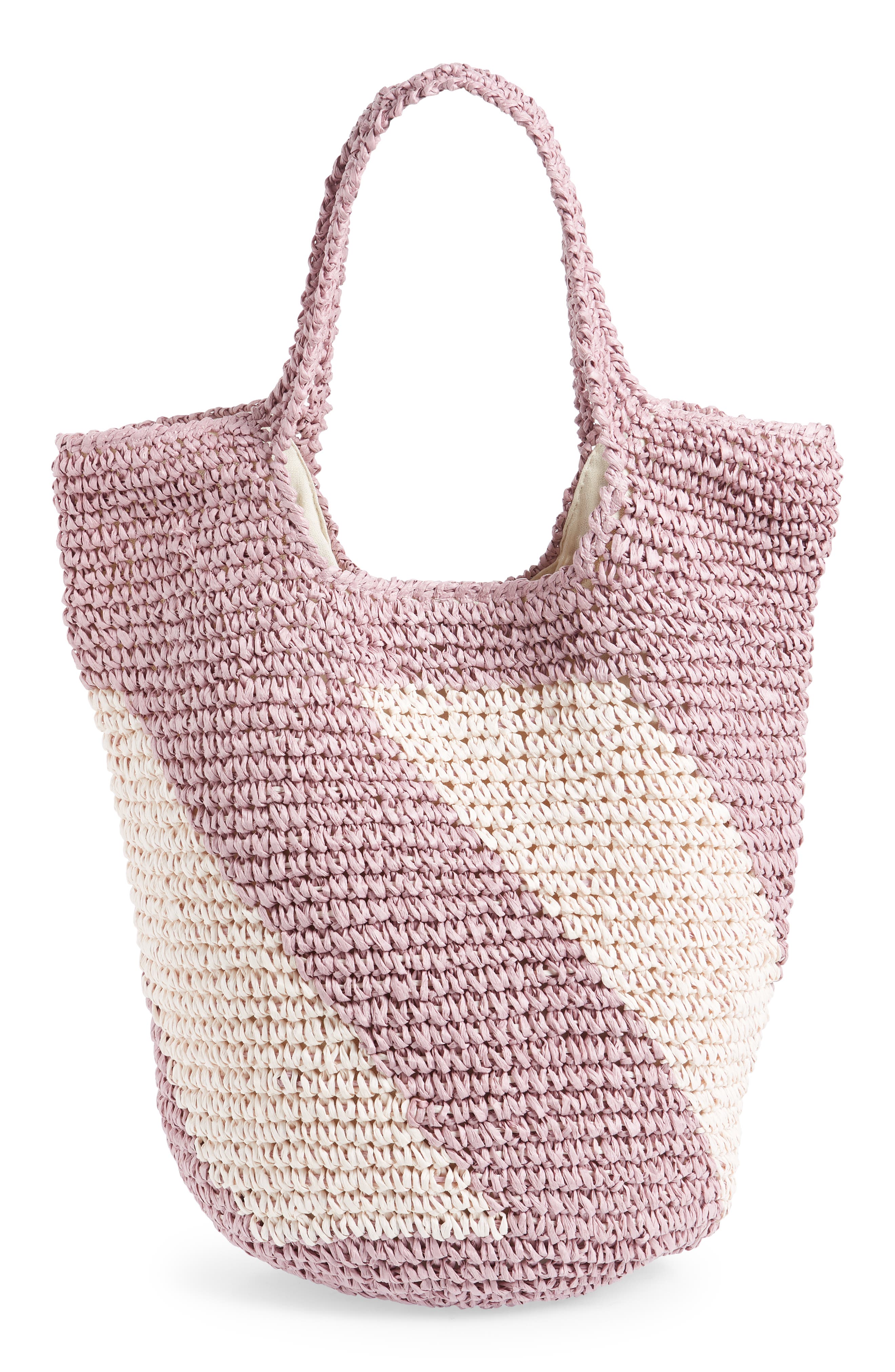 Demi Diagonal Straw Shoulder Bag, Alternate, color, LAVENDER PETAL