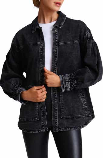Avec Les Filles Pintuck Denim Shacket