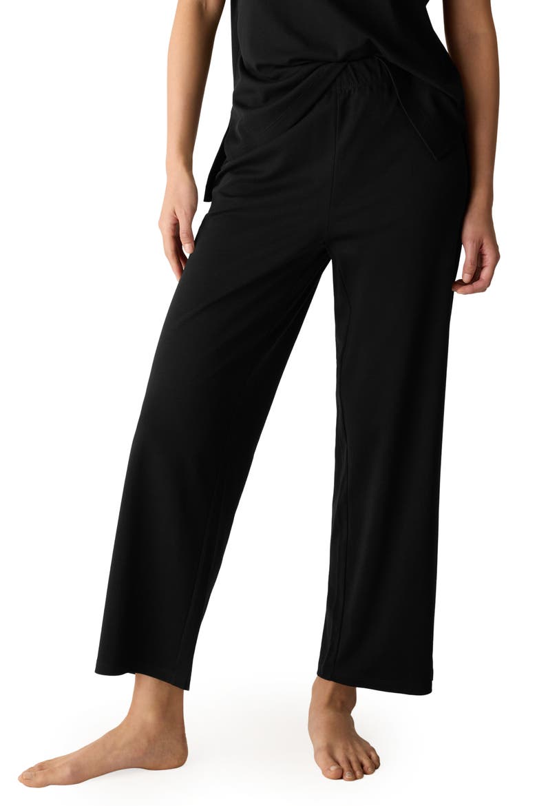 Pull-On Organic Cotton Ankle Pants, Main, color, BLACK
