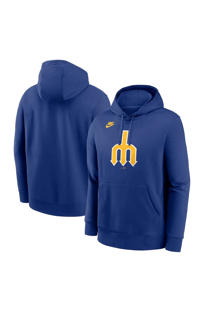 Nike Men's Nike Royal Seattle Mariners Cooperstown Collection Logo Club Pullover Hoodie, Alternate, color, Royal