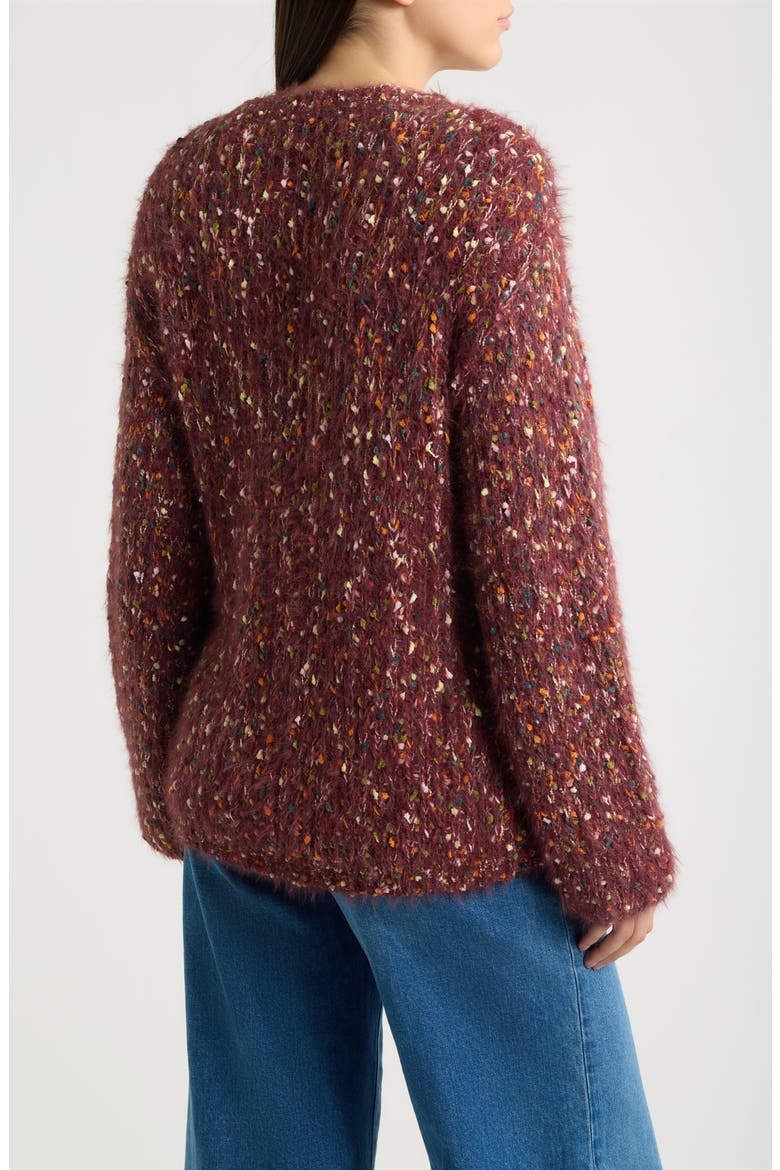 Speckled Sweater, Alternate, color, BORDEAUX