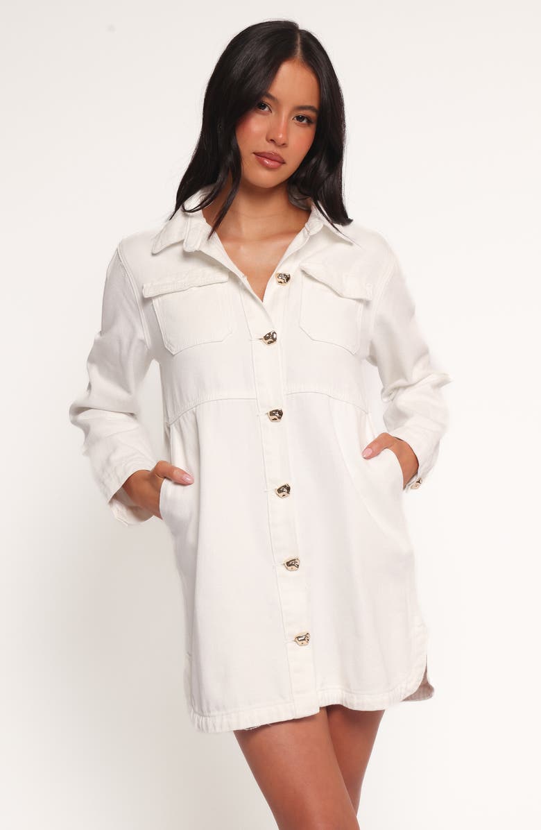 Petal & Pup Turner Long Sleeve Denim Minidress, Alternate, color, White Denim