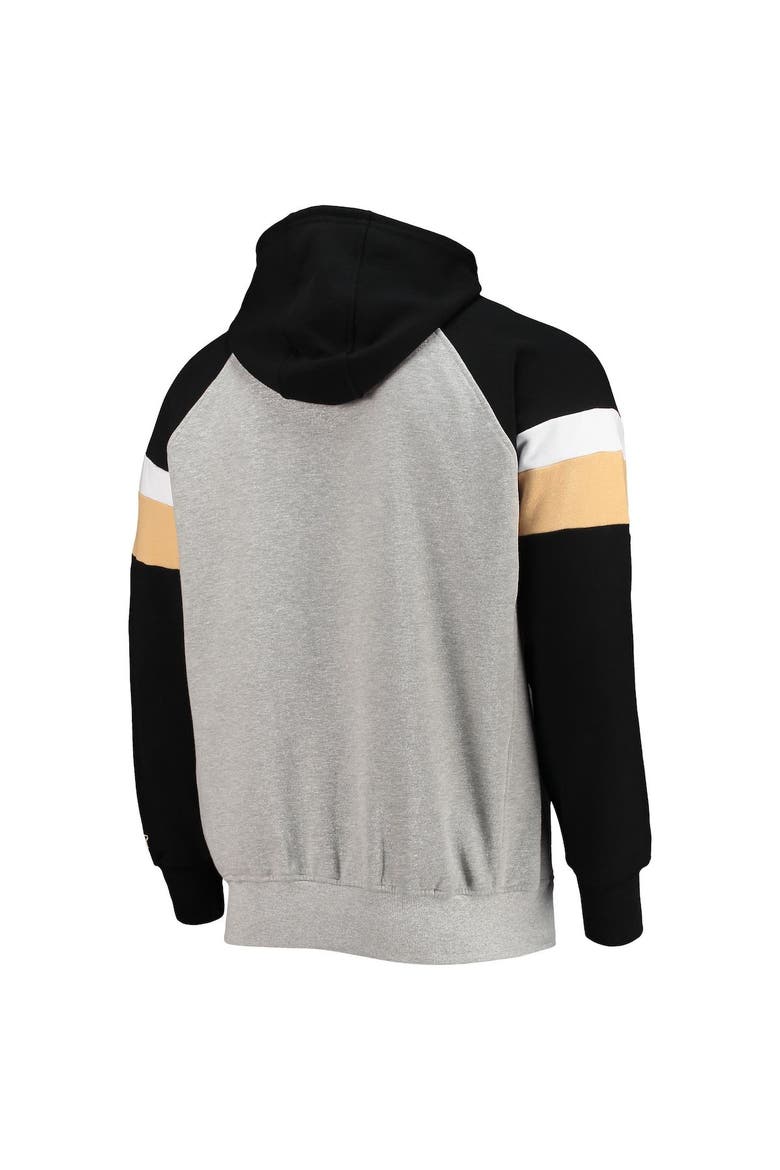 Men's Starter Heathered Gray/Black New Orleans Saints Home Run Raglan Pullover Hoodie, Alternate, color, Heather Gray