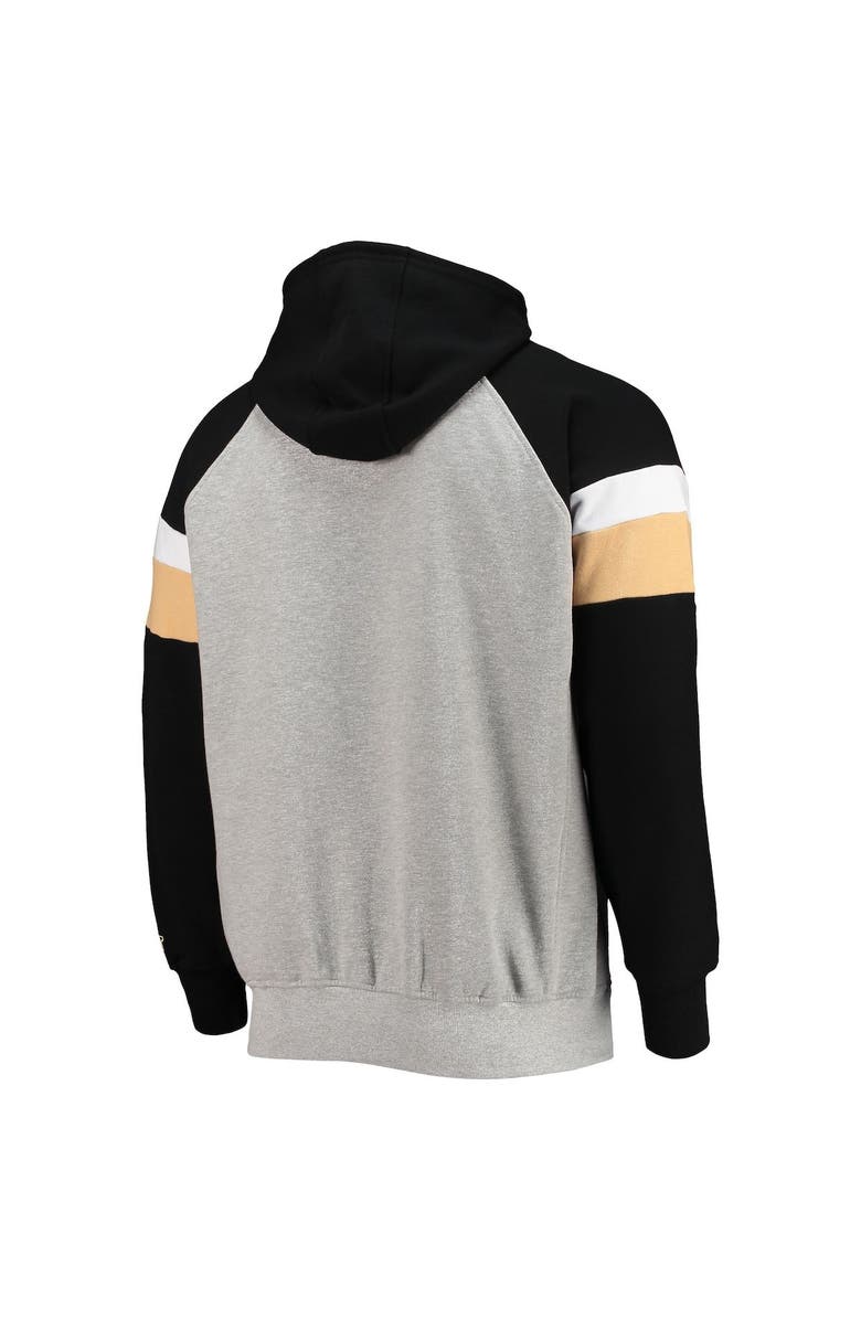 STARTER Men's Starter Heathered Gray/Black New Orleans Saints Home Run Raglan Pullover Hoodie, Alternate, color, Heather Gray