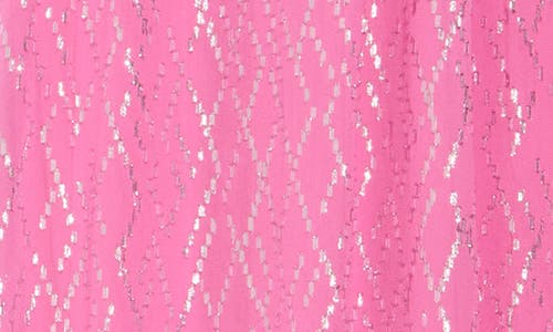 Shop Cece Metallic Sparkle Tiered Maxi Dress In Magenta