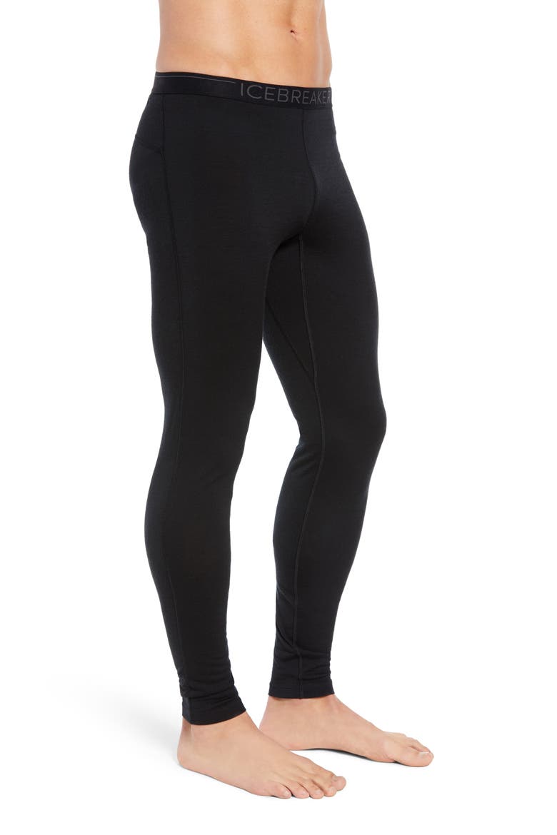 Oasis Slim Wool Jersey Base Layer Leggings, Alternate, color, BLACK