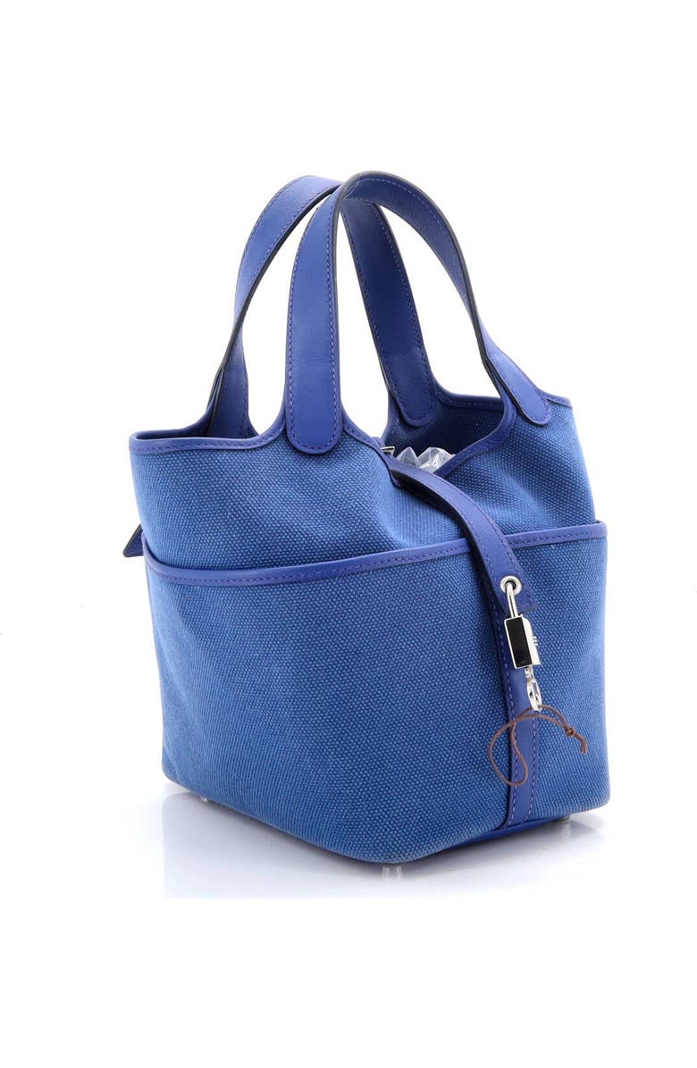 Pre-Owned Hermes Cargo Picotin Lock Bag Canvas and Swift PM, Alternate, color, Bleu Royal