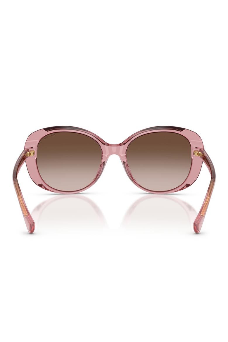 56mm Gradient Round Sunglasses, Alternate, color, TRANSPARENT VIOLET / BROWN
