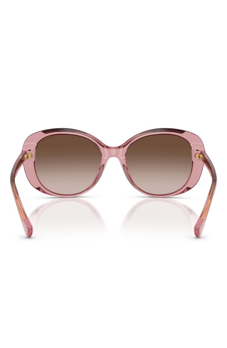 RALPH 56mm Gradient Round Sunglasses, Alternate, color, Transparent Violet / Brown