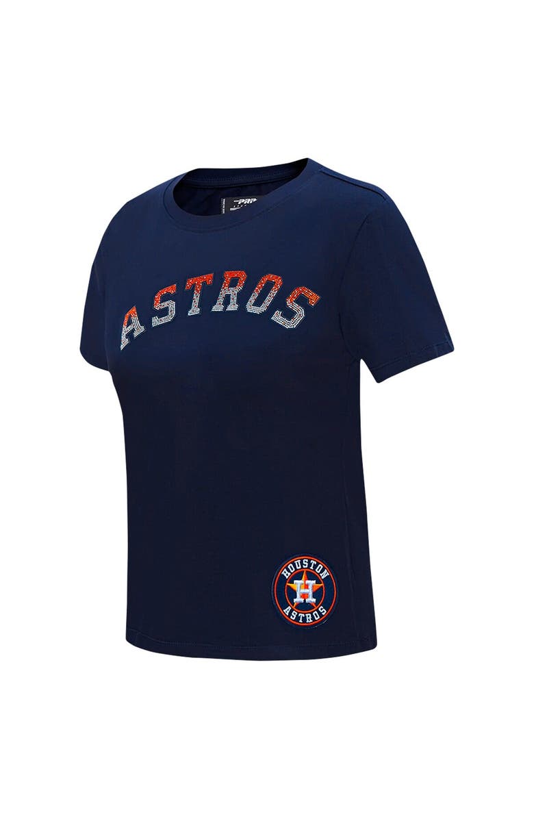 PRO STANDARD Women's Pro Standard  Navy Houston Astros Rhinestone Slim Fit T-Shirt, Alternate, color, Navy