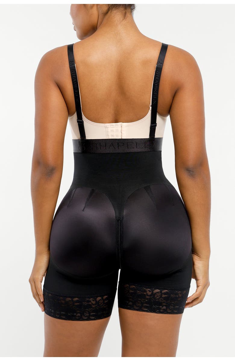 Shapellx Postpartum Side Zipper Support Shorts, Alternate, color, Jet Black