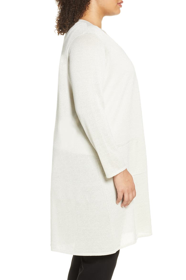 Metallic Flecked Long Cardigan, Alternate, color, BONE
