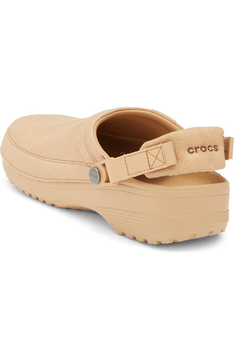 CROCS Classic Crafted Faux Suede Clog, Alternate, color, Cashew