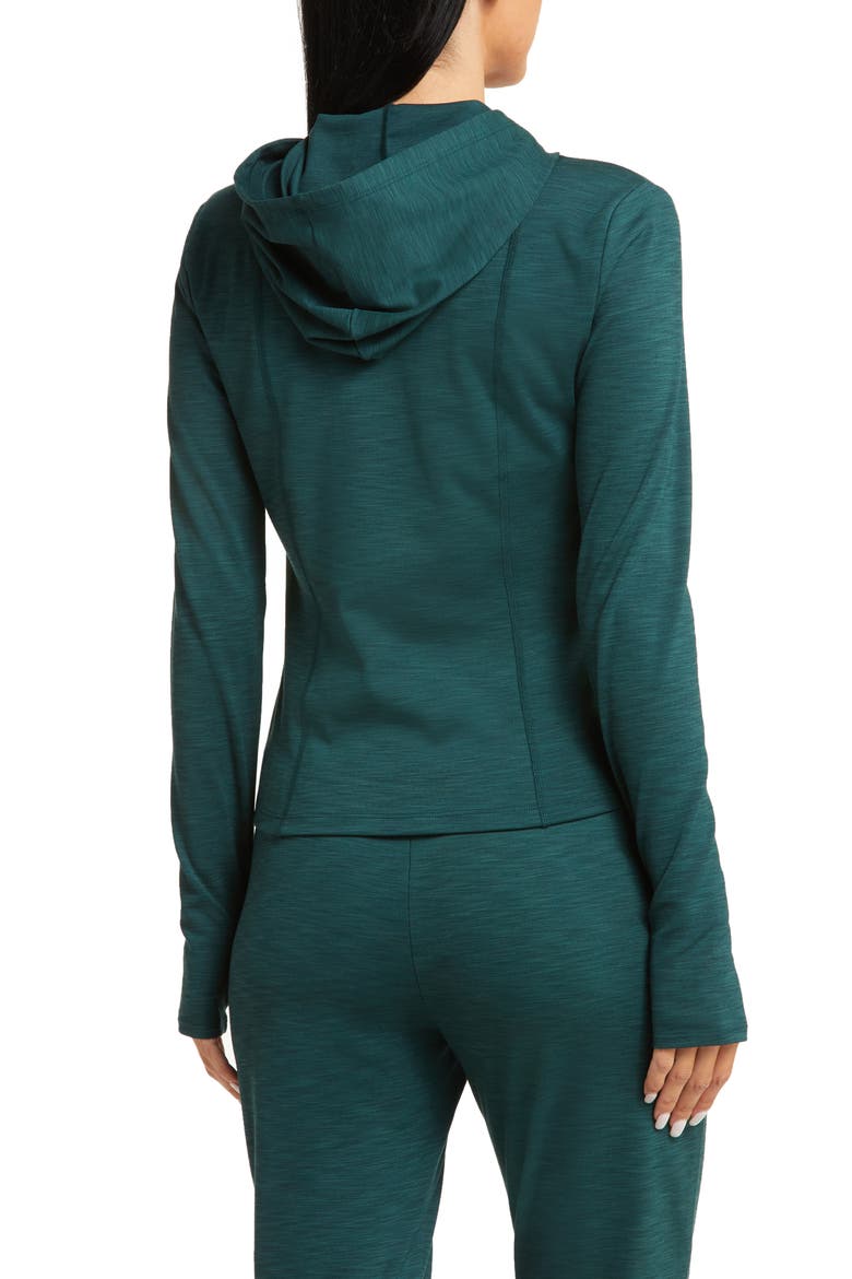 Heather Rib Zip-Up Hooded Jacket, Alternate, color, MIDNIGHT GREEN HEATHER RIB