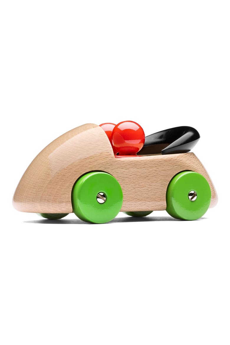 Streamliner Cab Wooden Car Toy, Main, color, BROWN