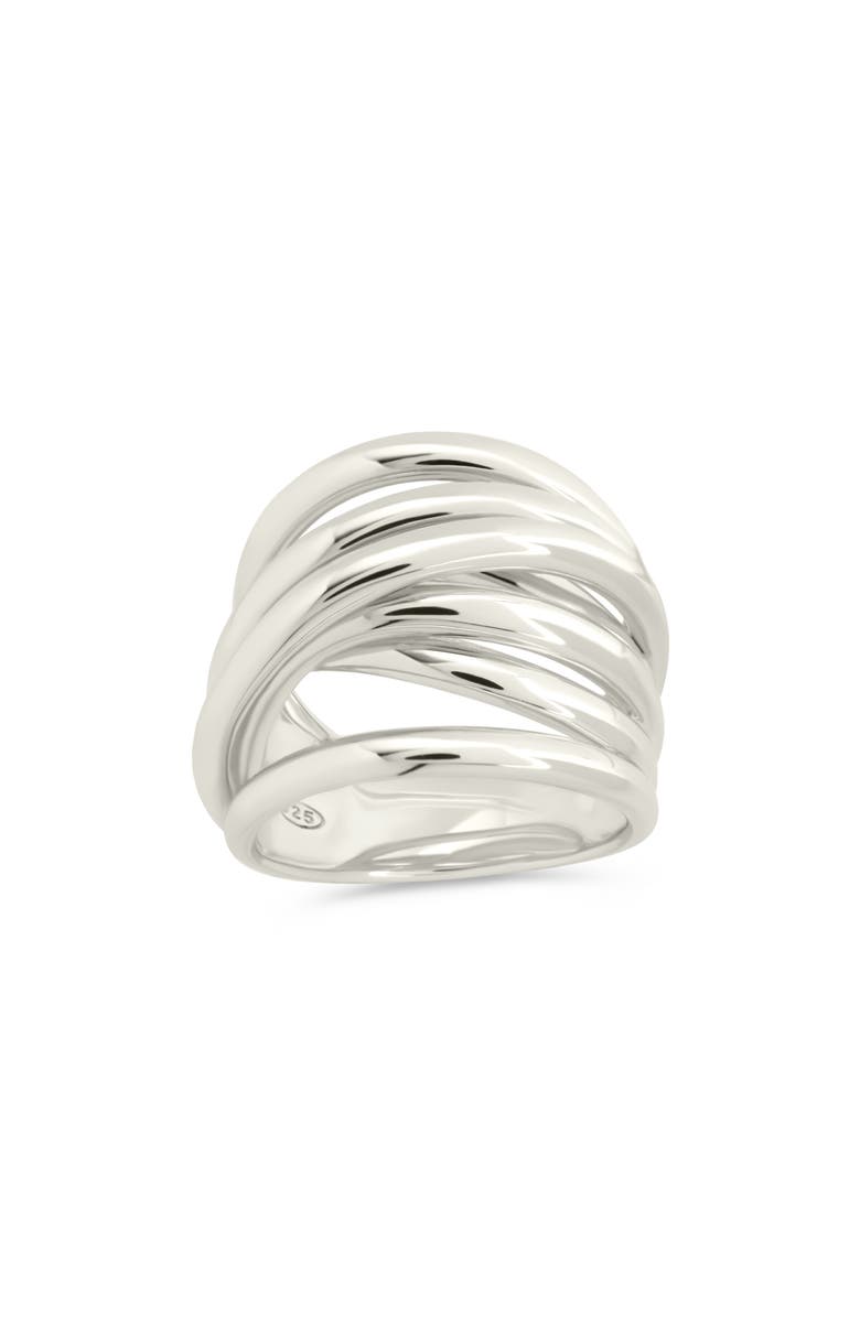Sterling Forever Rebecca Layered Band Ring, Alternate, color, Silver