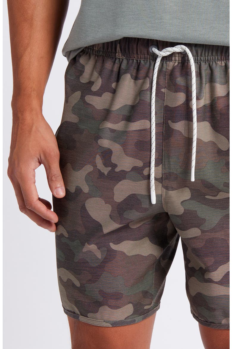 Reverb Water Resistant Hybrid Performance Shorts, Alternate, color, WOODLAND CAMO PRINT