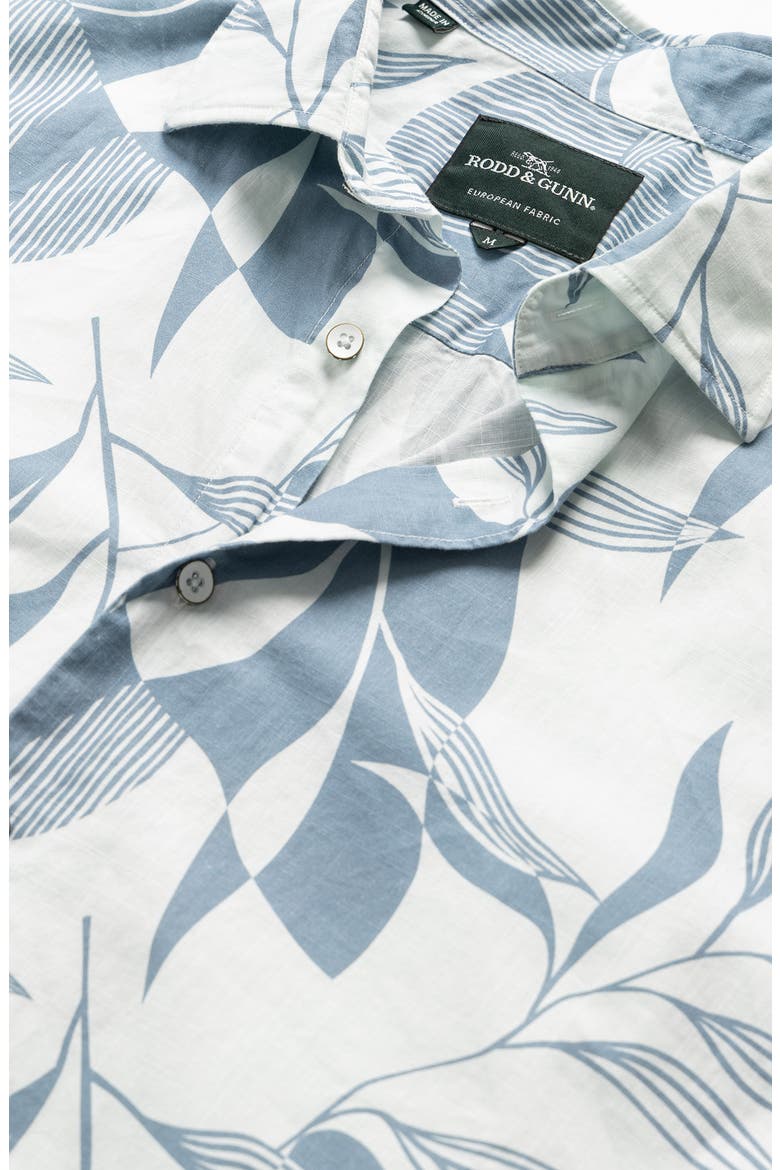 Carrington Floral Short Sleeve Button-Up Shirt, Alternate, color, STONEWASH