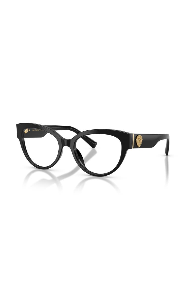 Dolce&Gabbana 52mm Cat Eye optical glasses, Main, color, Black