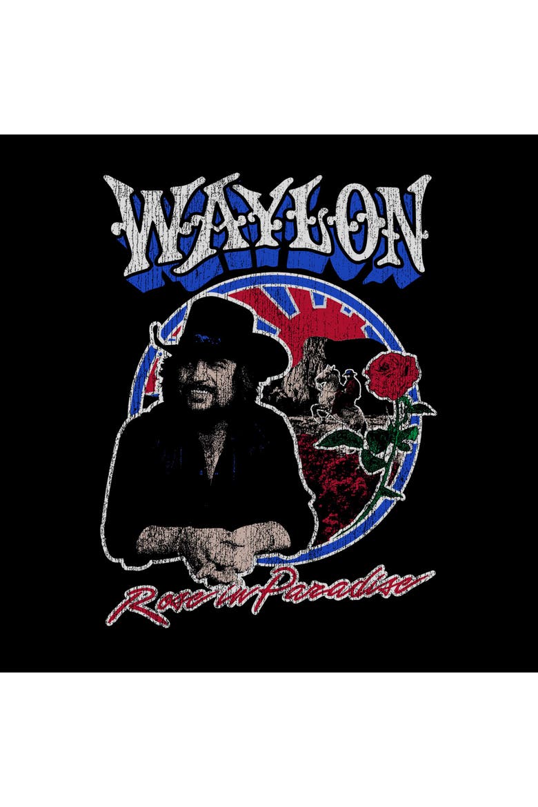Men's Waylon Jennings Rose In Paradise  Graphic T-Shirt, Alternate, color, Black