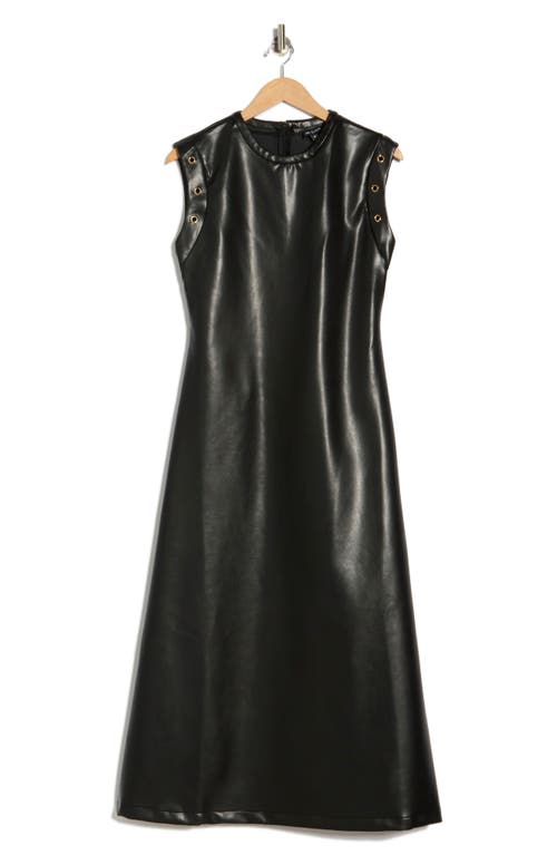 Area Stars Zera Sleeveless Faux Leather Midi Dress In Black