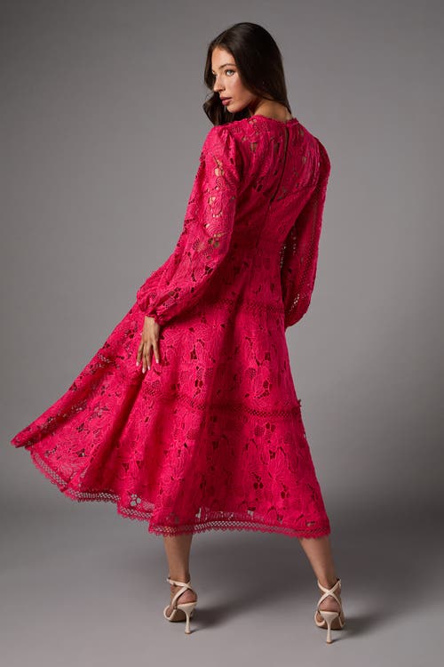 Coast Lace Panelled Long Sleeve Dress In Gold