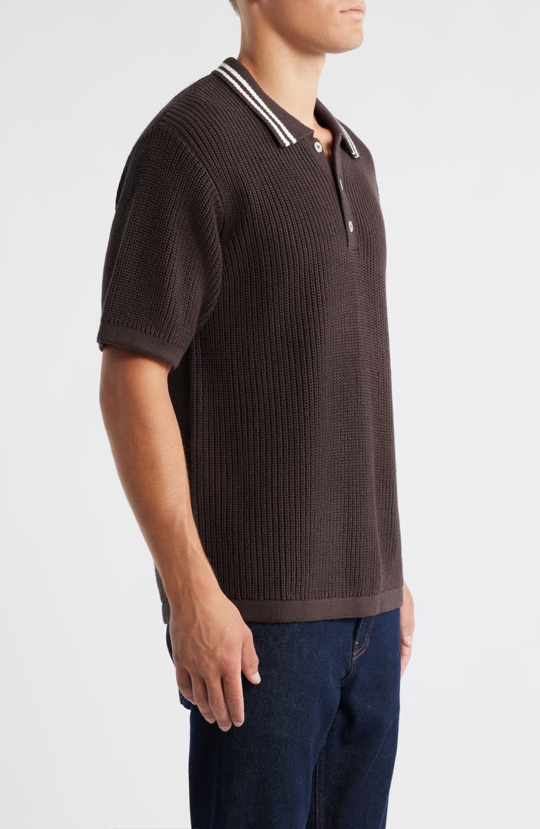 KROST English Rib Cotton Polo Sweater, Alternate, color, Demitasse