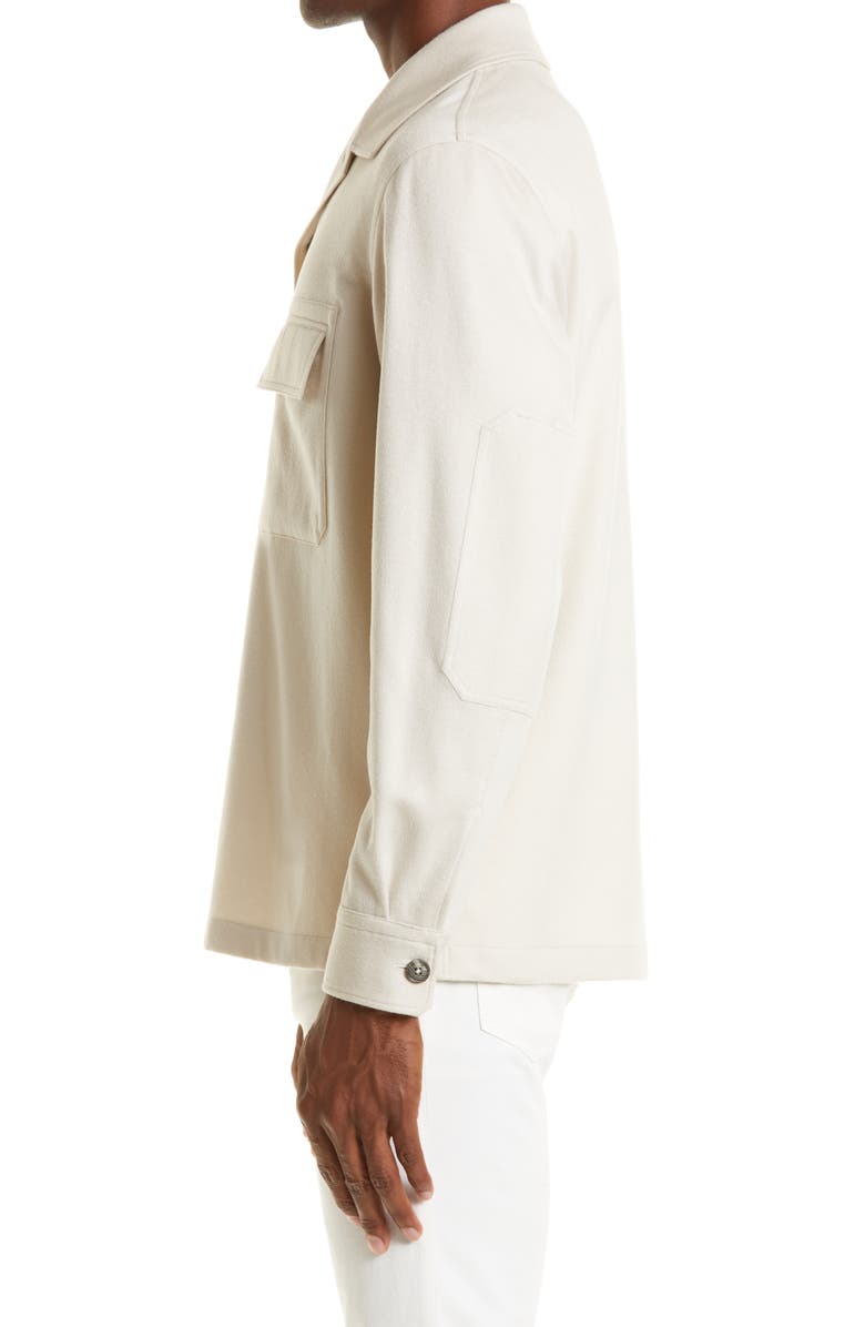 ZEGNA Oversize Oasi Cashmere Overshirt, Alternate, color, Ecru