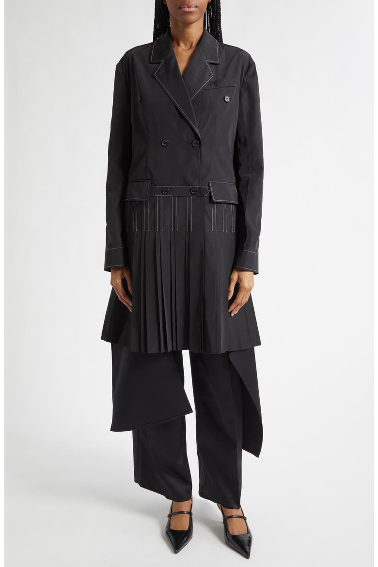 Convertible Pleated Jacket, Alternate, color, BLACK