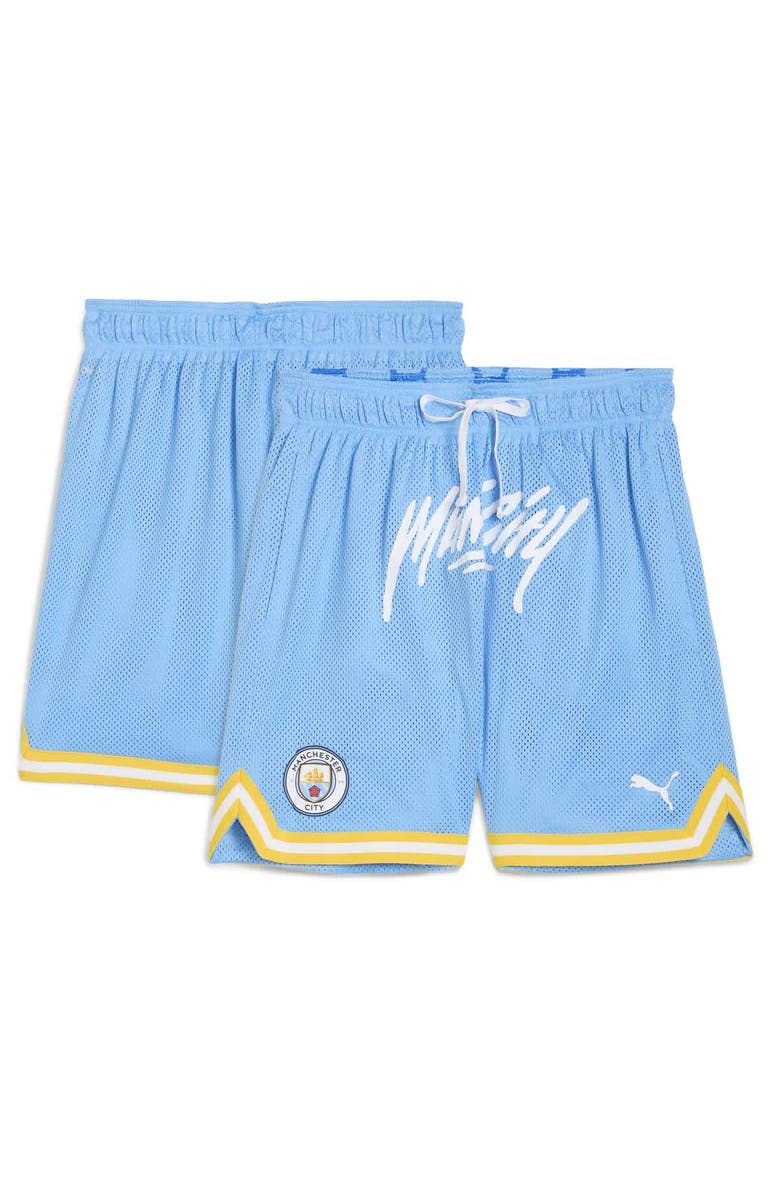 PUMA Men's Puma Light Blue Manchester City 2025 FIFA Club World Cup Hoops Reversible Shorts, Main, color, 