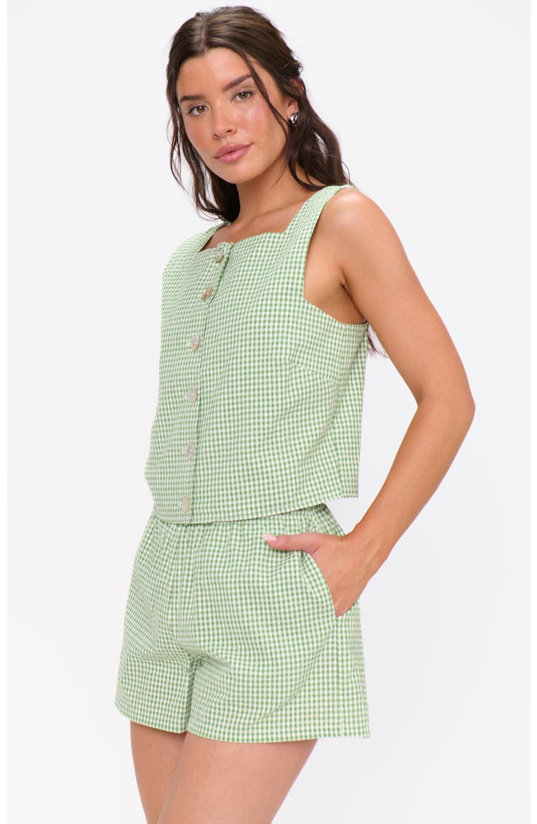 Show Me Your Mumu Maren Shorts, Alternate, color, Field Green Gingham
