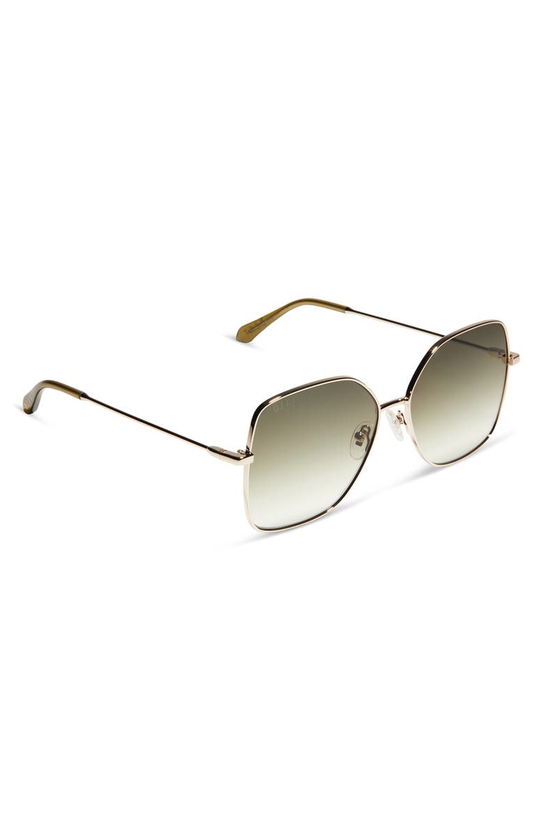 DIFF Iris 59mm Gradient Square Sunglasses, Alternate, color, Gold/ G15 Gradient