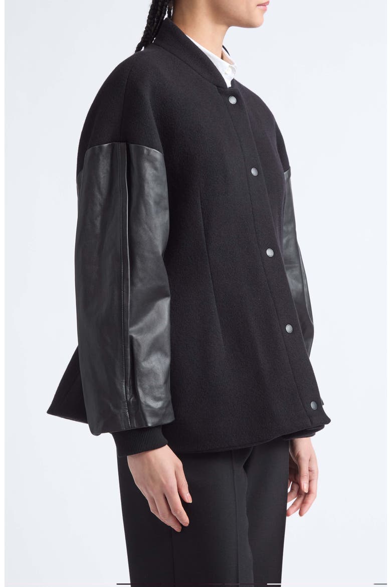 Varsity Wool Jacket, Alternate, color, BLACK