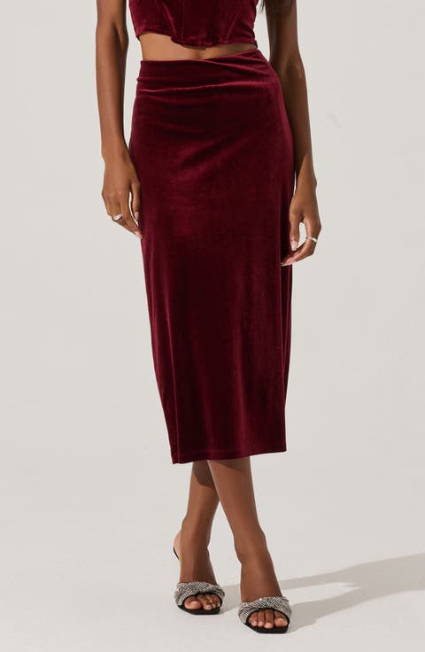 Velvet Midi Skirt