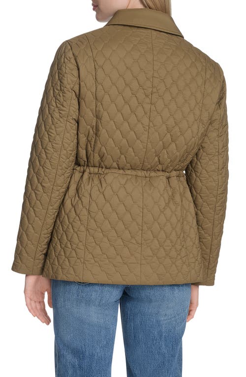 Cole Haan Honeycomb Quilted Jacket In Gray