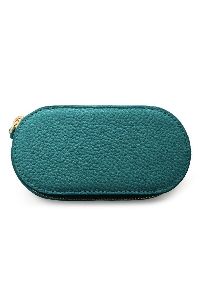 Monica Vinader Mini Leather Jewelry Case, Main, color, Avocado