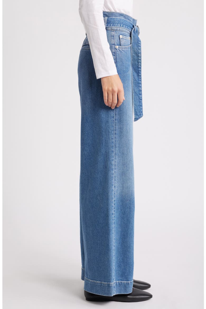 Descanso Belted Nonstretch Wide Leg Jeans, Alternate, color, CADET BLUE