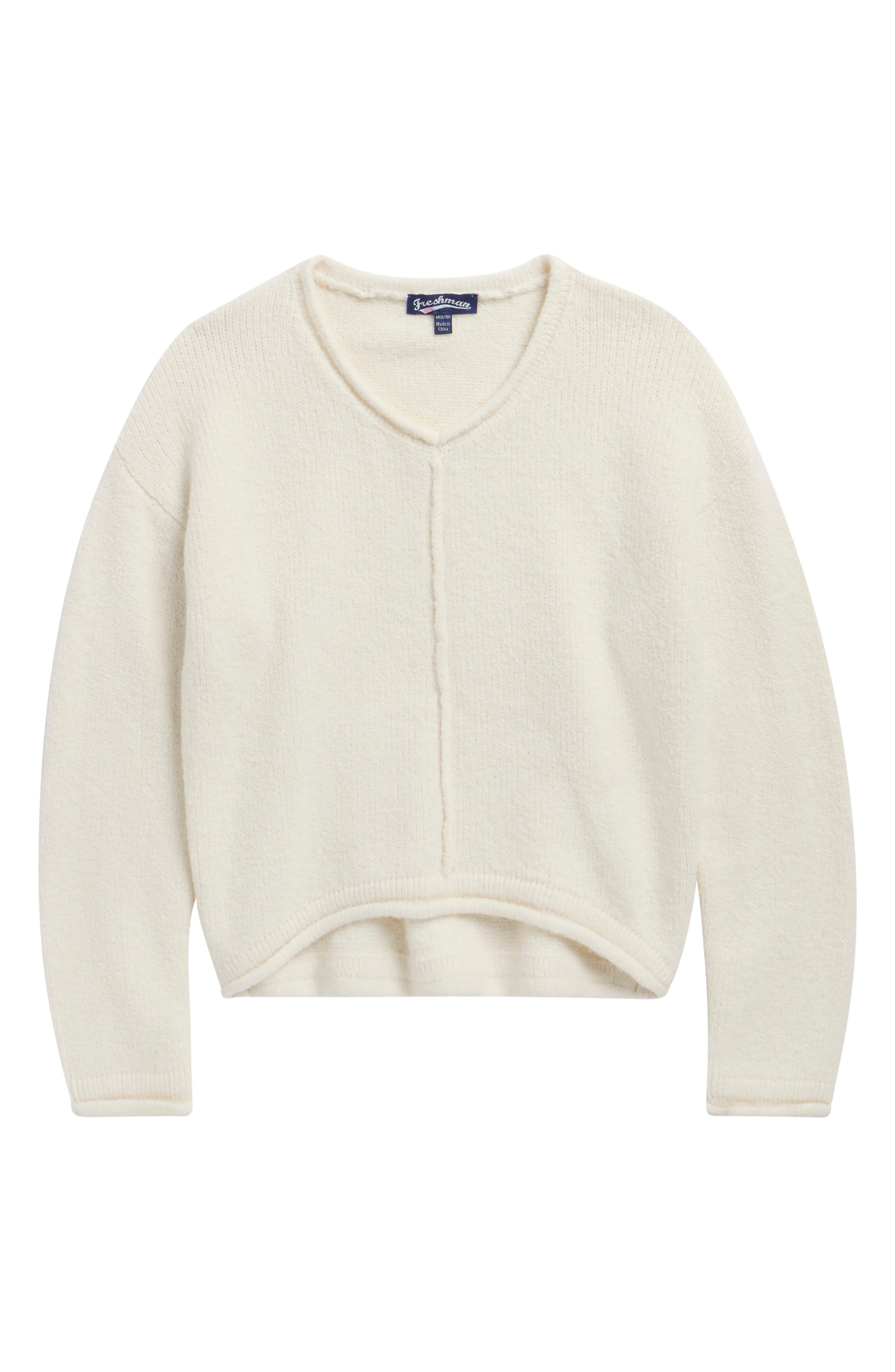 Kids' Seamed V-Neck Sweater