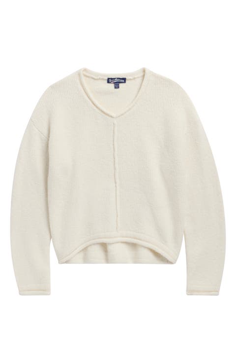 Kids' Seamed V-Neck Sweater