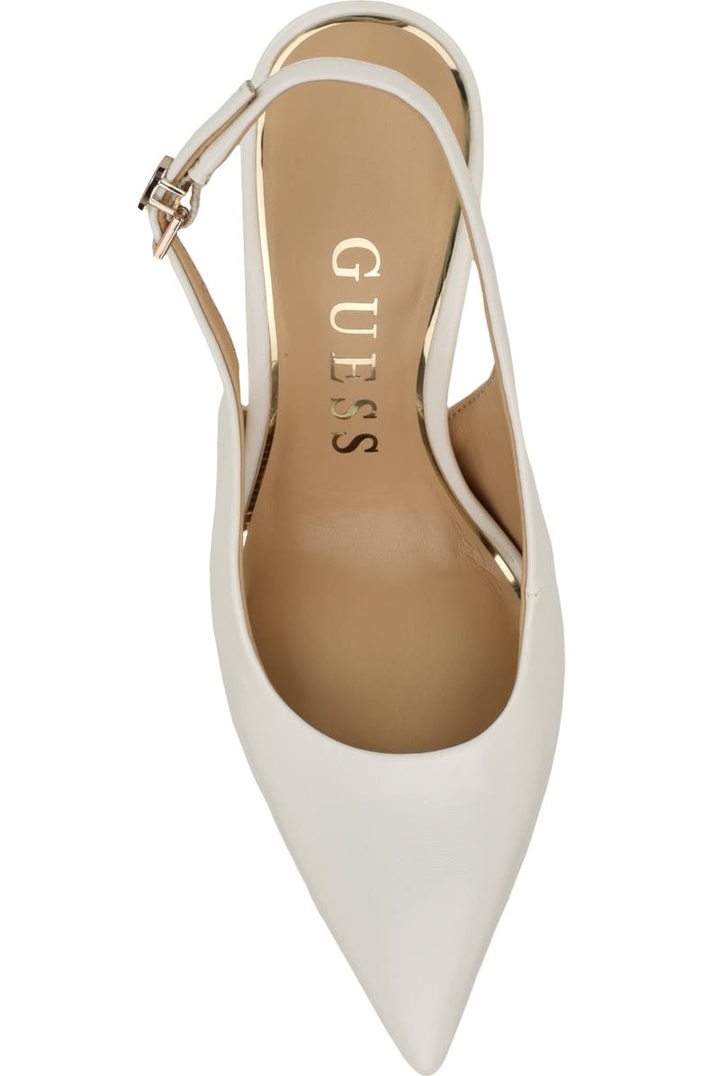GUESS Princelsa Slingback Pointed Toe Pump, Alternate, color, White