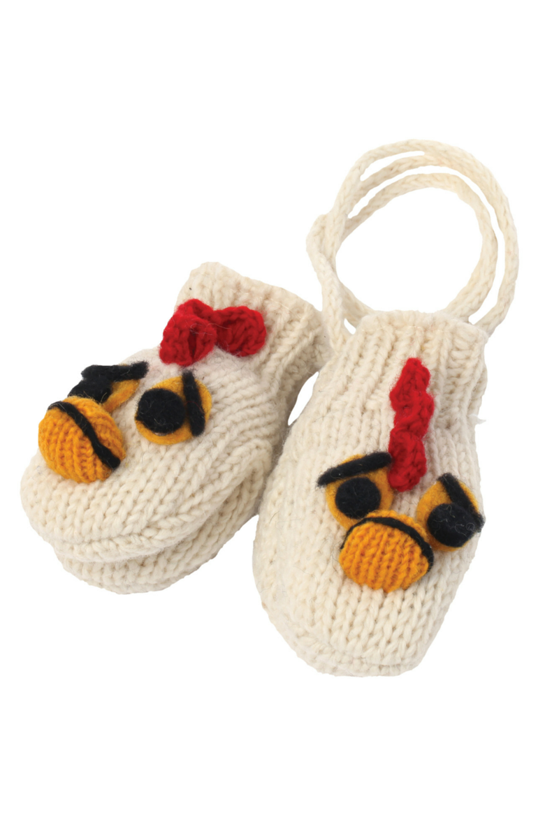 Chicken2 Mittens, Main, color, White