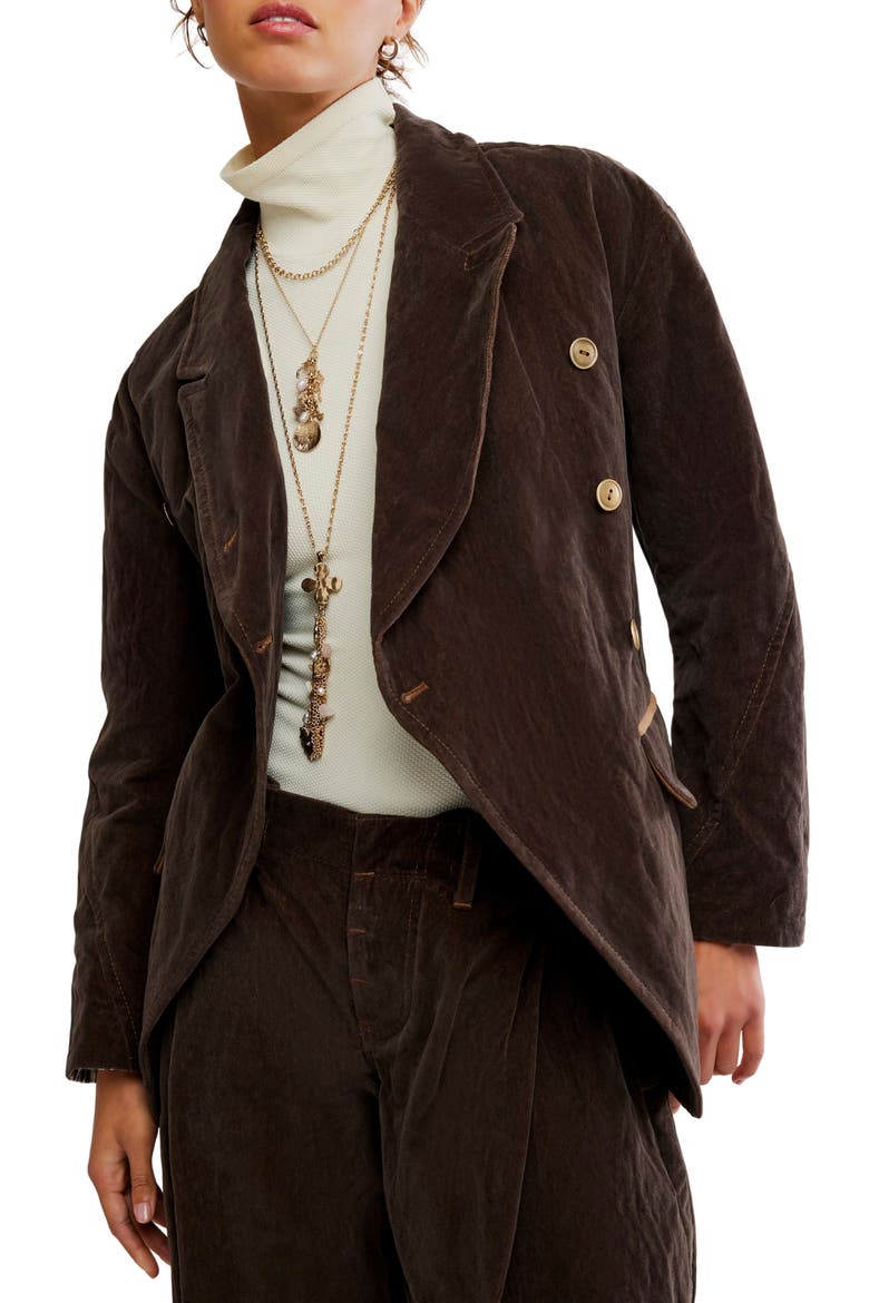 August Velvet Jacket, Main, color, RICH COFFEE