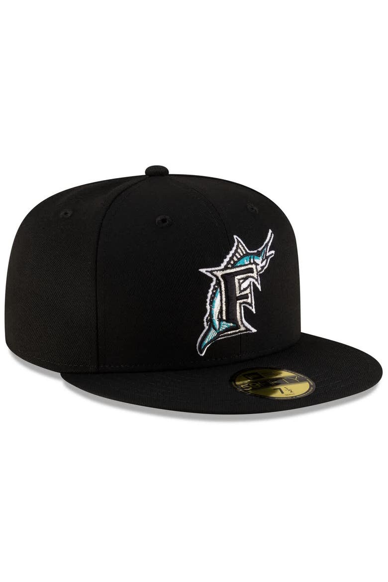 Men's New Era  Black Florida Marlins On-Field Authentic Collection 59FIFTY Fitted Hat, Alternate, color, Black