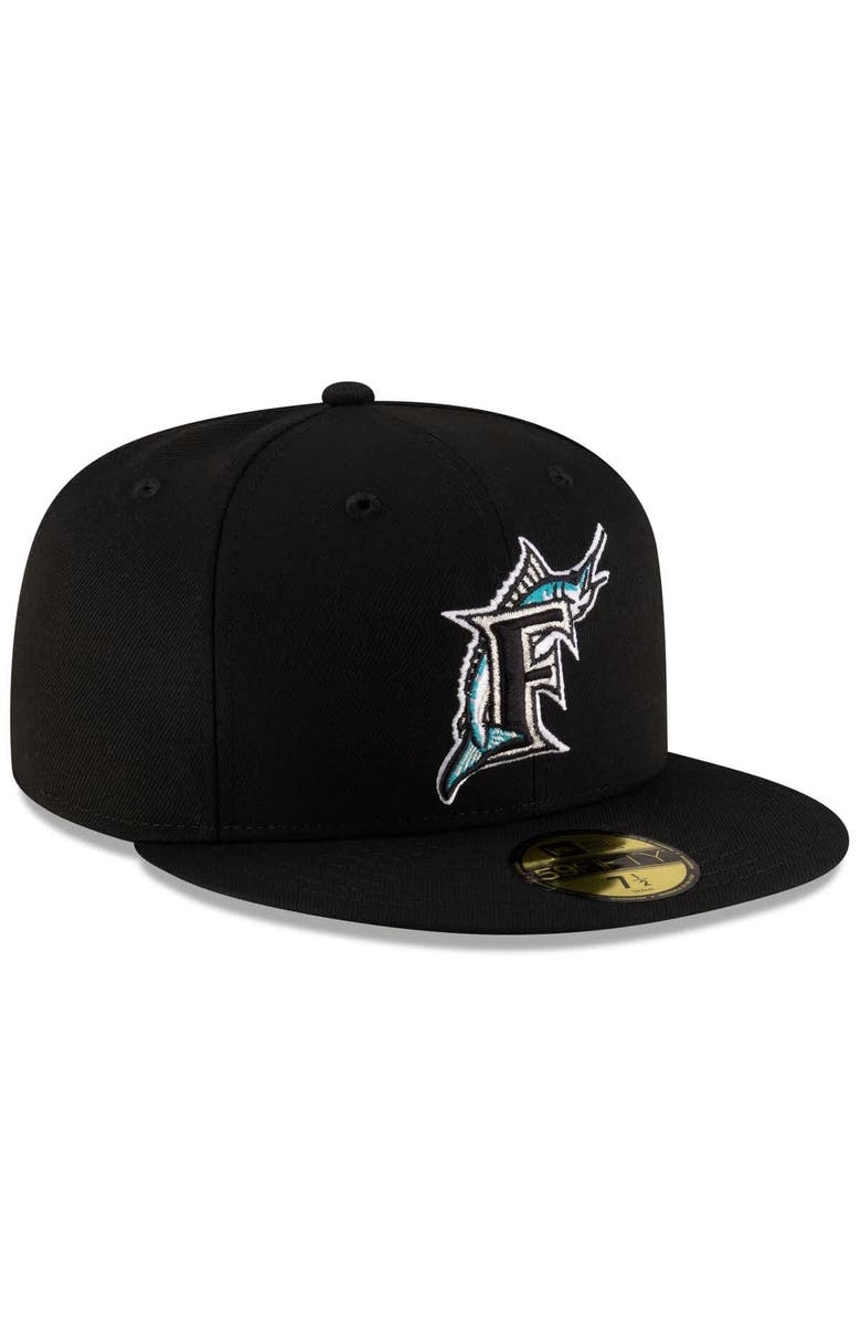 New Era Men's New Era  Black Florida Marlins On-Field Authentic Collection 59FIFTY Fitted Hat, Alternate, color, Black
