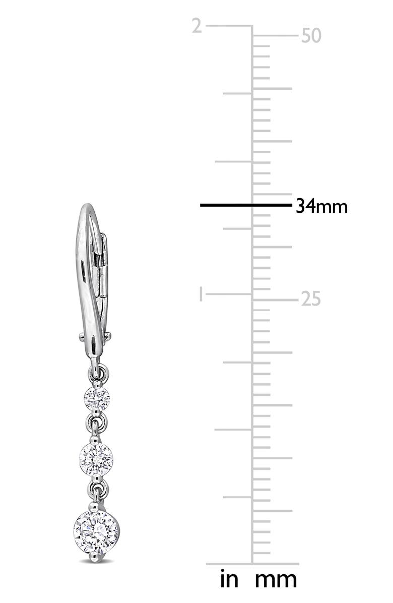 Created Forever Sterling Silver Lab Grown Diamond Drop Earrings, Alternate, color, White