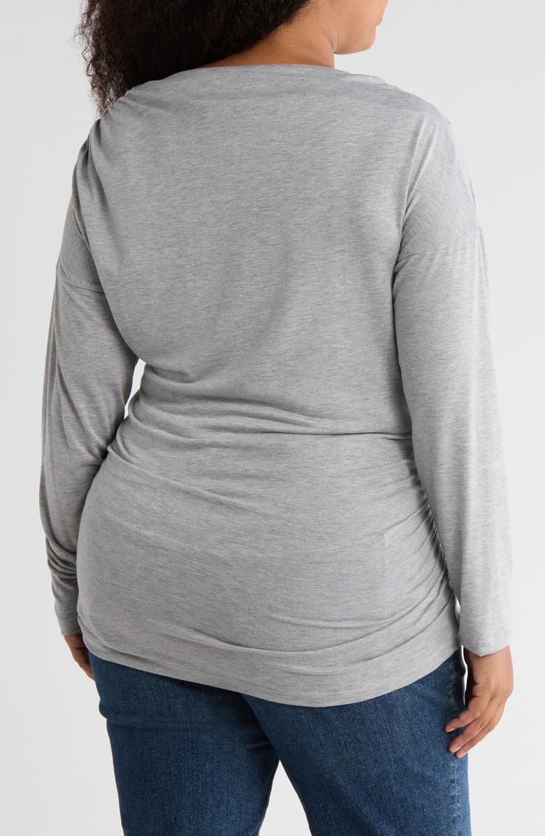 Renee C Off-the-Shoulder Knit Top, Alternate, color, Heather Grey