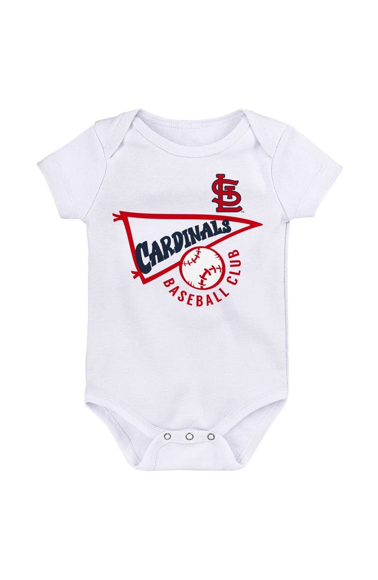 Outerstuff Newborn & Infant Navy/White/Heather Gray St. Louis Cardinals Biggest Little Fan 3-Pack Bodysuit Set, Alternate, color, Navy